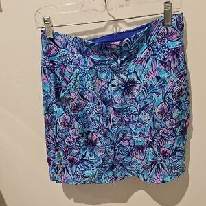 Lilly Pulitzer Blue and Pink Floral Pencil Skirt